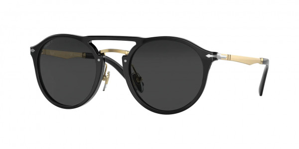 Persol PO3264S Sunglasses, 95/48 BLACK/GOLD BLACK POLAR (BLACK)