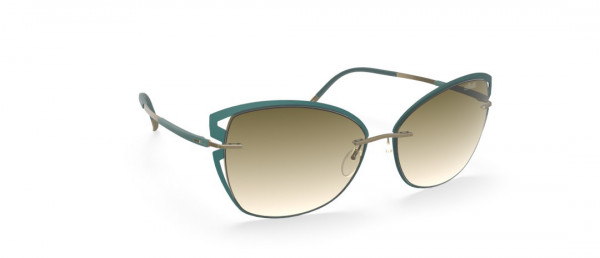 Silhouette Accent Shades 8179 Sunglasses, 5040 Brass-Nude Mirror Gradient