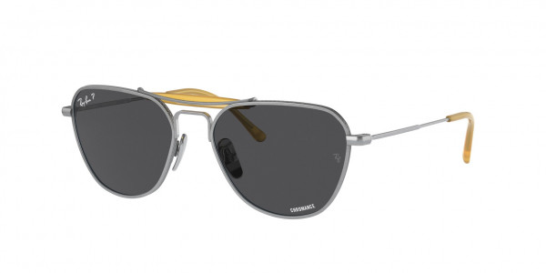 Ray-Ban RB8064 Sunglasses, 9206K8 BRUSHED SILVER POLAR DARK GREY (SILVER)