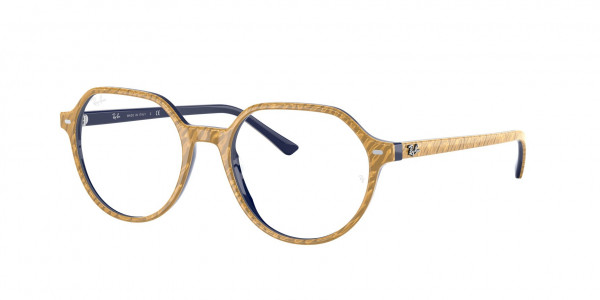 Ray-Ban Optical RX5395 THALIA Eyeglasses, 8051 THALIA WRINKLED BEIGE ON BLUE (BEIGE)