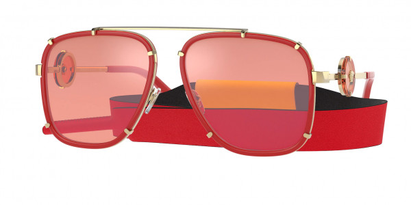 Versace VE2233 Sunglasses, 1472C8 RED PINK MIRROR RED (RED)