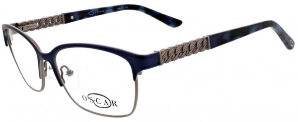 O by Oscar de la Renta OSL462 Eyeglasses, 414 Semi Matte Navy / Semi Matte Gun Metal