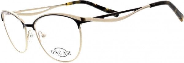 O by Oscar de la Renta OSL725 Eyeglasses, 001 Shiny Black/Shiny Light Gold