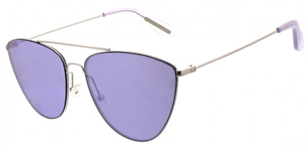 BCBGMAXAZRIA BA4002 Sunglasses, 516 Shiny Silver/Lilac Mirror