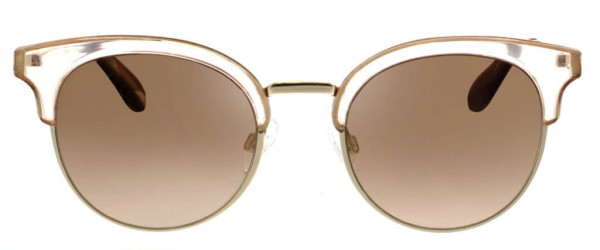 BCBGMAXAZRIA BA4012 Sunglasses, 718 Shiny Light Gold with Crystal Amber Insert