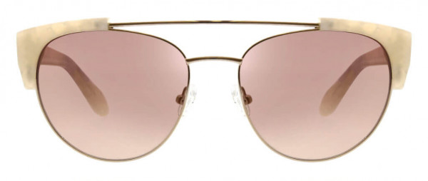 BCBGMAXAZRIA BA4015 Sunglasses, 104 Shiny Light Gold and Mother of Pearl/Smokey Beige Gradient