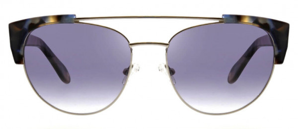 BCBGMAXAZRIA BA4015 Sunglasses, 428 Shiny Silver and Blue Tortoise/Smokey Gradient