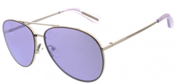 BCBGMAXAZRIA BA4018 Sunglasses, 516 Shiny Silver/Lilac Mirror
