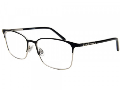 Amadeus A1029 Eyeglasses, Silver With Black On Rim