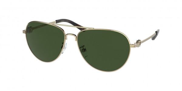 Tory Burch TY6083 Sunglasses, 330171 SHINY GOLD SOLID GREEN (GOLD)