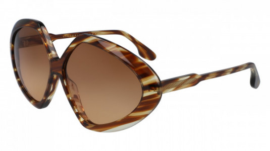 Victoria Beckham VB614S Sunglasses, (211) STRIPED HAVANA