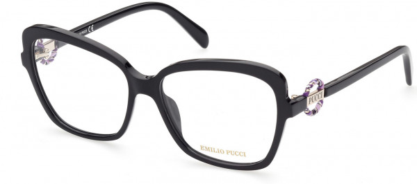 Emilio Pucci EP5175 Eyeglasses, 001 - Shiny Black / Shiny Black