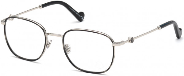 Moncler ML5108 Eyeglasses, 016 - Shiny Palladium W. Shiny Black Rims