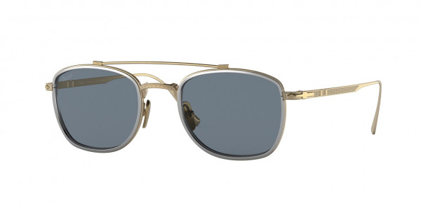 Persol PO5005ST Sunglasses, 800556 GOLD/SILVER LIGHT BLUE (GOLD)