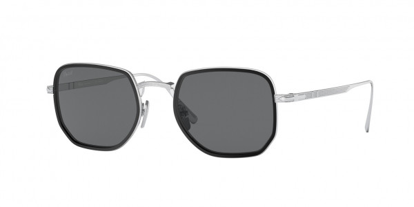 Persol PO5006ST Sunglasses, 8006B1 SILVER/BLACK DARK GREY (SILVER)