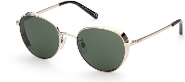 Bally BY0073-H Sunglasses, 32N - Pale Gold / Green Lenses