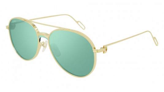 Cartier CT0273S Sunglasses, 003 - GOLD with GREEN lenses