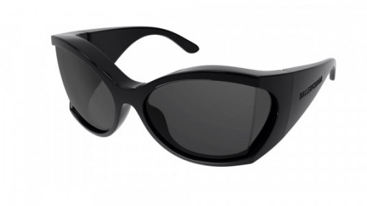 Balenciaga BB0154S Sunglasses, 001 - BLACK with GREY lenses