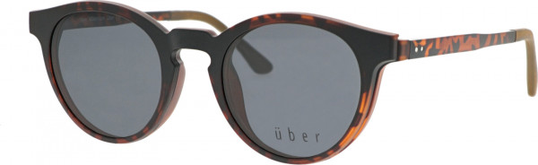 Uber X3 Eyeglasses, Brown/Tortoise with Clip