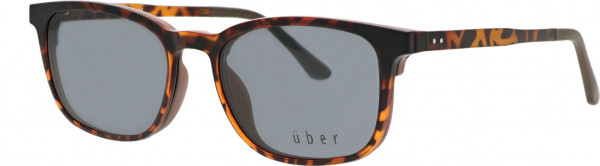 Uber X7 Eyeglasses, Brown/Tortoise with Clip