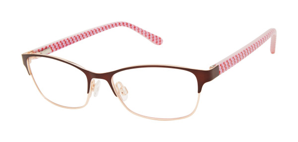 Lulu Guinness LK034 Eyeglasses, Brown/Rose Gold (BRN)