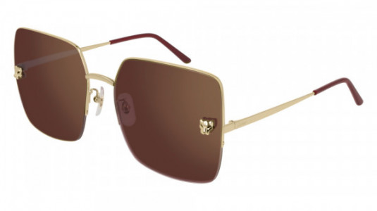 Cartier CT0121SA Sunglasses, 003 - GOLD with RED lenses