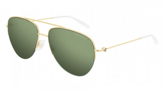 Montblanc MB0074S Sunglasses, 002 - GOLD with GREEN lenses