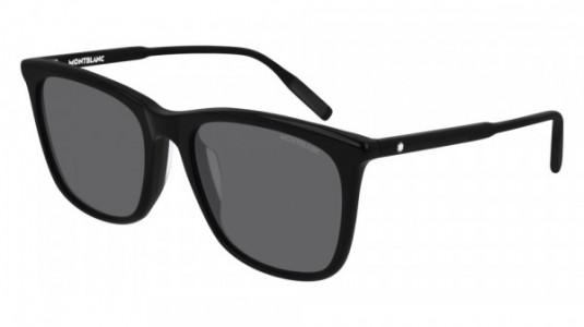 Montblanc MB0080SK Sunglasses, 001 - BLACK with GREY lenses