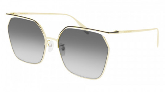 Alexander McQueen AM0254S Sunglasses, 001 - GOLD with GREY lenses