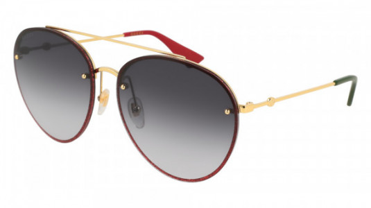Gucci GG0351S Sunglasses, 001 - GOLD with GREY lenses