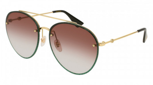 Gucci GG0351S Sunglasses, 004 - GOLD with RED lenses