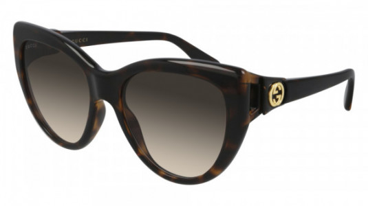 Gucci GG0877S Sunglasses, 002 - HAVANA with BROWN lenses