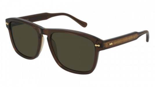 Gucci GG0911S Sunglasses, 003 - BROWN with GREEN lenses