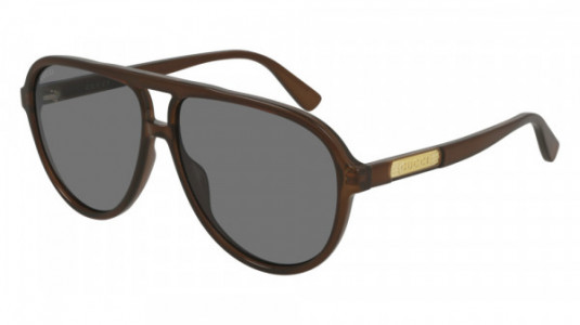 Gucci GG0935S Sunglasses, 007 - BROWN with BLUE lenses