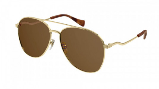 Gucci GG0969S Sunglasses, 002 - GOLD with BROWN lenses