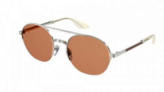 Gucci GG0984S Sunglasses, 003 - SILVER with ORANGE lenses