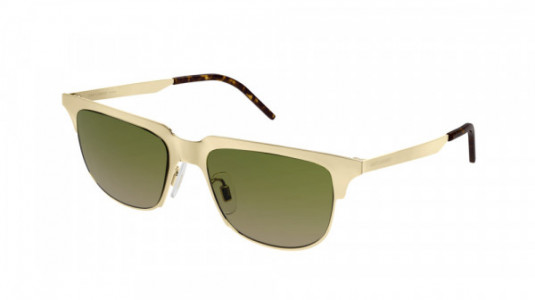 Saint Laurent SL 420 SLIM METAL Sunglasses, 005 - GOLD with GREEN lenses