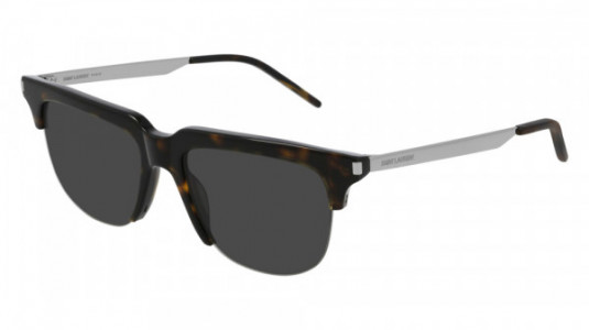 Saint Laurent SL 420 Sunglasses, 003 - HAVANA with SILVER temples and GREY lenses
