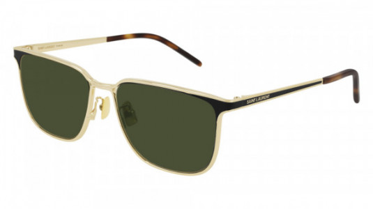 Saint Laurent SL 428 Sunglasses, 003 - GOLD with GREEN lenses