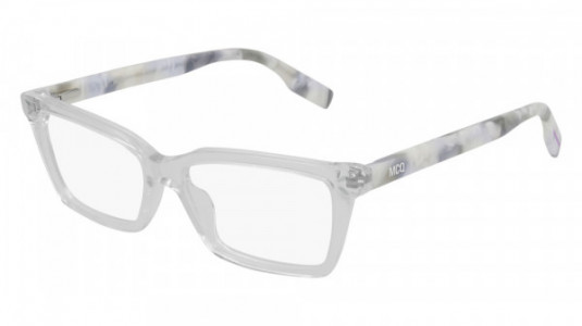 McQ MQ0307O Eyeglasses, 003 - CRYSTAL with WHITE temples and TRANSPARENT lenses