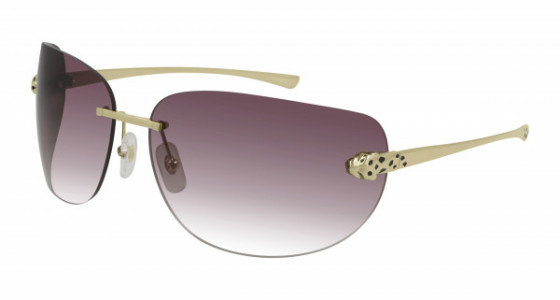 Cartier CT0266S Sunglasses, 003 - GOLD with VIOLET lenses