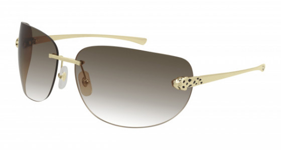 Cartier CT0266S Sunglasses, 004 - GOLD with BROWN lenses