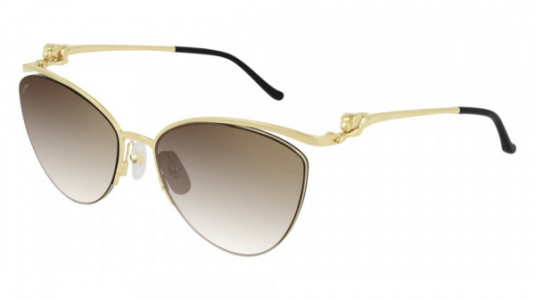 Cartier CT0268S Sunglasses, 002 - GOLD with BROWN lenses