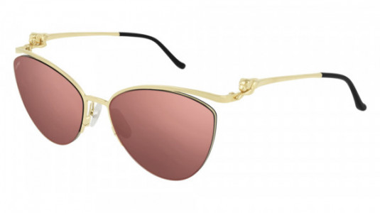 Cartier CT0268S Sunglasses, 003 - GOLD with RED lenses