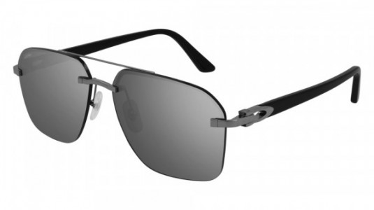 Cartier CT0276SA Sunglasses, 004 - RUTHENIUM with BLACK temples and GREY lenses