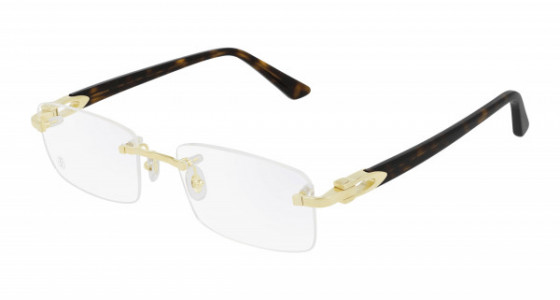 Cartier CT0287O Eyeglasses, 002 - GOLD with HAVANA temples and TRANSPARENT lenses