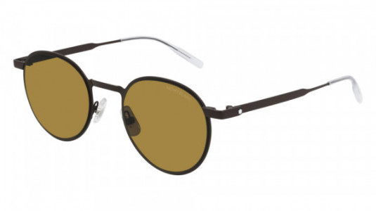 Montblanc MB0144S Sunglasses, 003 - BROWN with BROWN lenses
