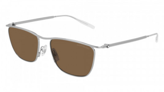 Montblanc MB0167S Sunglasses, 003 - SILVER with BROWN lenses