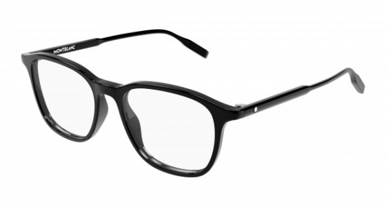 Montblanc MB0085O Eyeglasses, 009 - BLACK with TRANSPARENT lenses