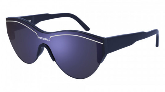 Balenciaga BB0004SA Sunglasses, 010 - BLUE with BLUE lenses